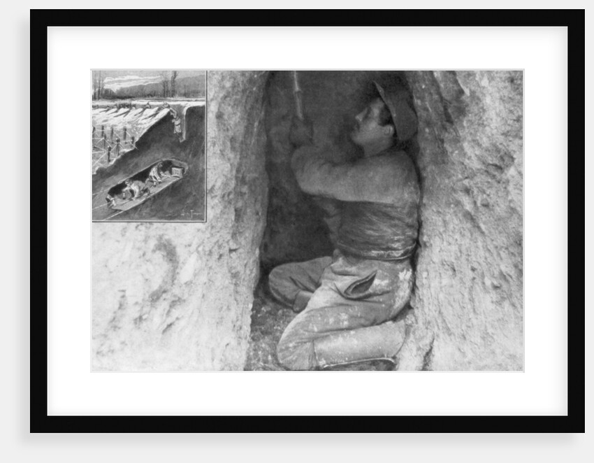A French sapper digging a tunnel to place a mine under the enemy lines, France by Anonymous