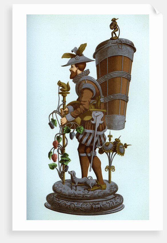 German table ornament of enamelled and gilt copper by Franz Kellerhoven