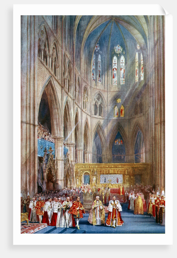 'The Recognition', George VI's coronation ceremony, Westminster Abbey, London by Henry Charles Brewer