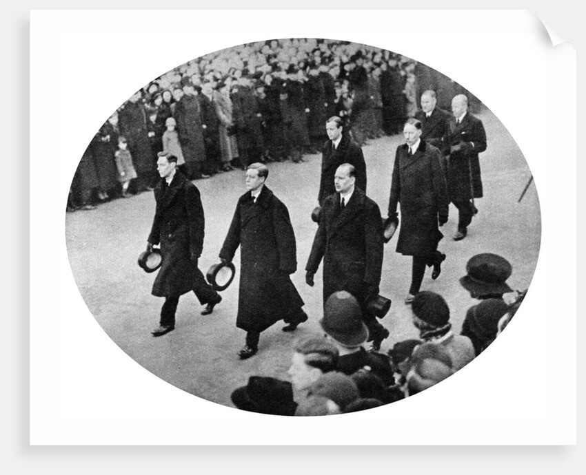 The Duke of York and his brothers in King George V's funeral procession by Anonymous