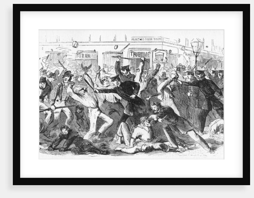 Police Charge Rioters At The Tribune Office by Anonymous