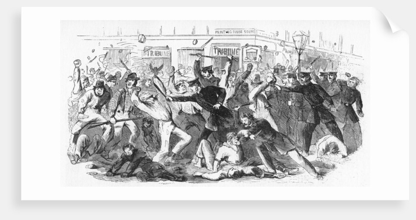 Police Charge Rioters At The Tribune Office by Anonymous