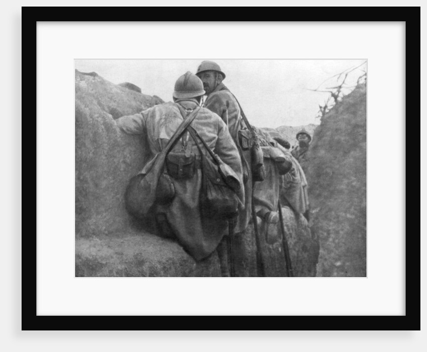 A French trench before an attack, 2nd Battle of Champagne, France by Anonymous