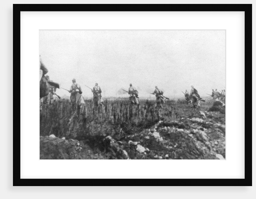 The French launch their offensive, 2nd Battle of Champagne, France by Anonymous