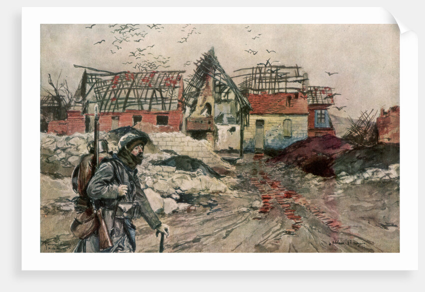 'The Ruins of Ablain-Saint-Nazaire', Artois, France by Francois Flameng