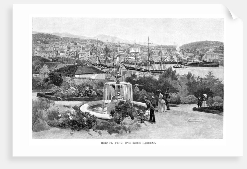 Hobart from McGregor's Gardens, Tasmania, Australia by Albert Henry Fullwood