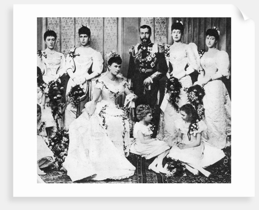 The wedding group of King George and Queen Mary by Anonymous
