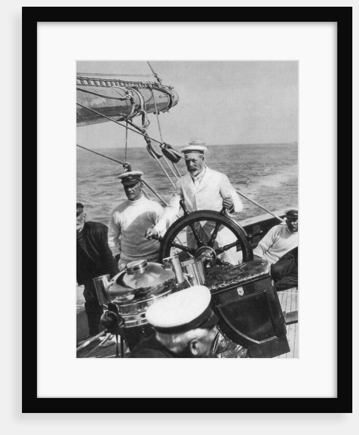 King George V at the helm of his yacht Britannia by Anonymous