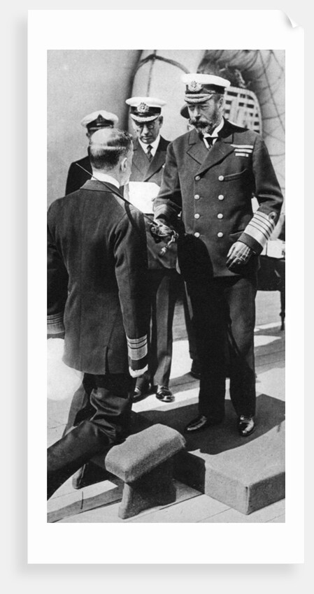 King George V knights Vice-Admiral Pakenham aboard HMS Princess Royal by Anonymous