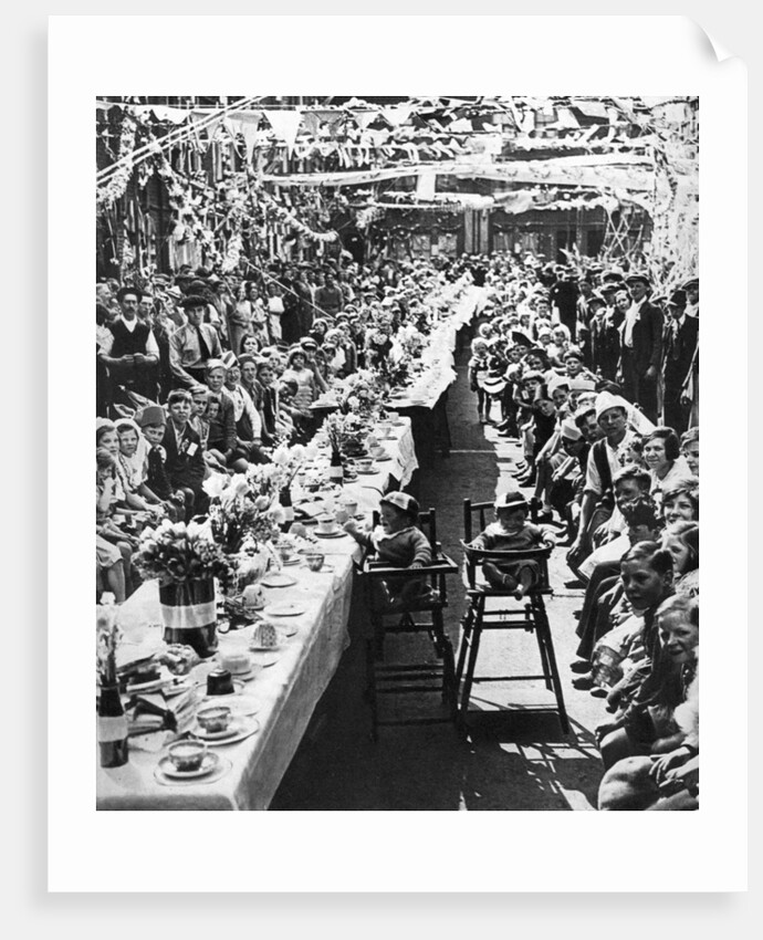 Jubilee tea party for children in Orville Road, Battersea, London by Anonymous