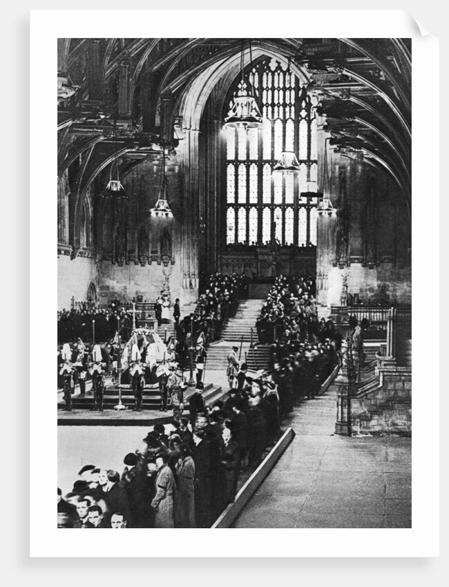 King George V lying in state in Westminster Hall, London, January 1936 by Anonymous