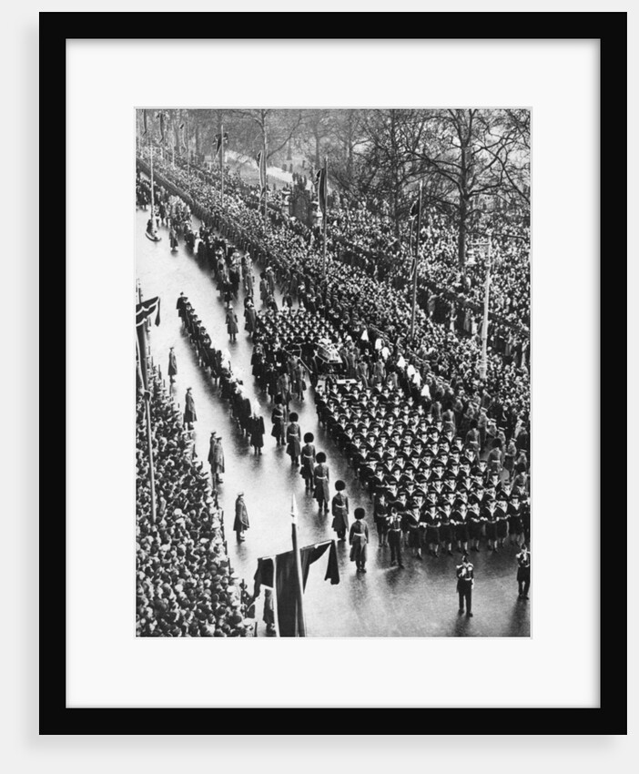 King George V's funeral procession passing along Piccadilly, London by Anonymous