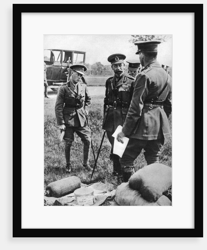 The Prince of Wales with George V, at a gas school during the First World War by Anonymous