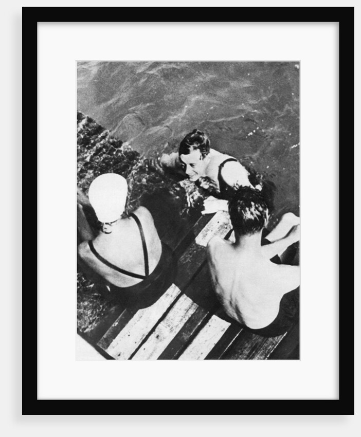 The Prince of Wales with friends on a raft, the Riviera by Anonymous