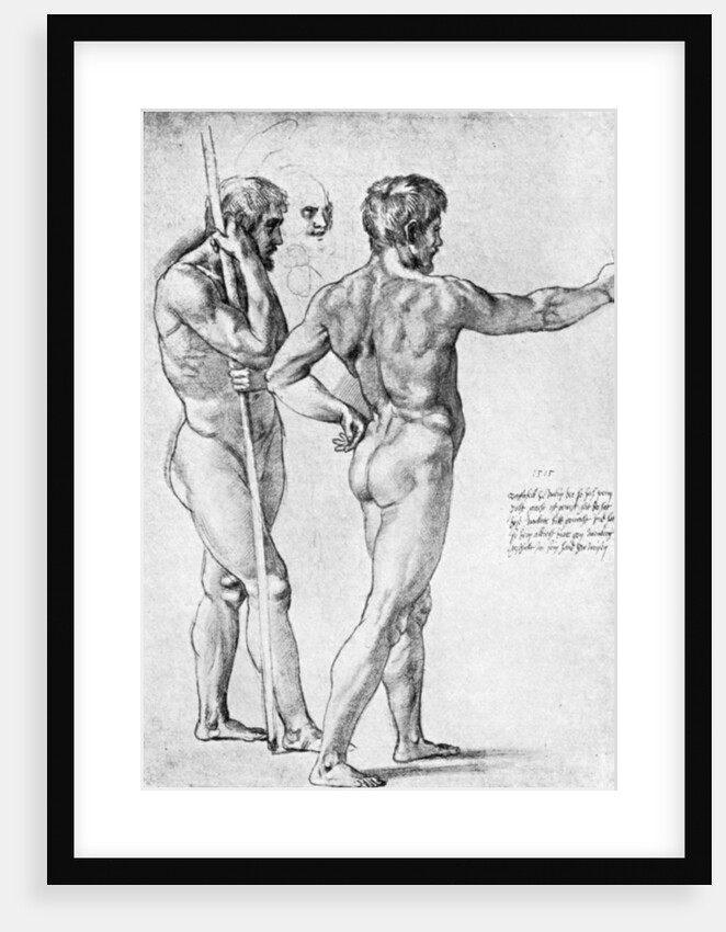 Two male nude studies by Raphael
