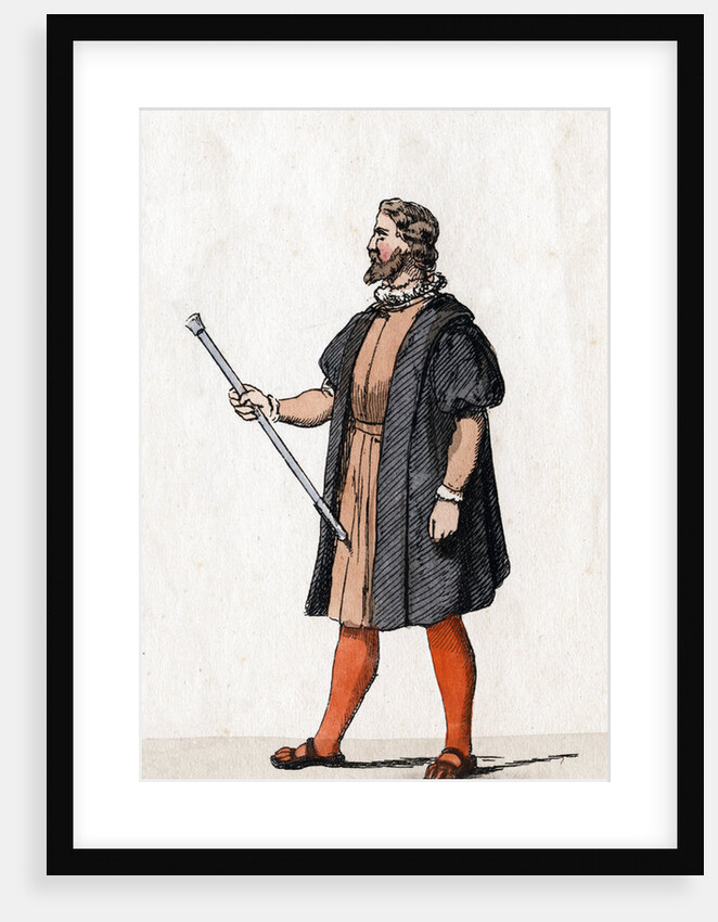 Court usher costume design for Shakespeare's play, Henry VIII by Anonymous