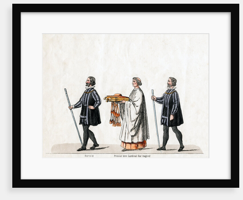 Heralds and priest, costume design for Shakespeare's play, Henry VIII by Anonymous