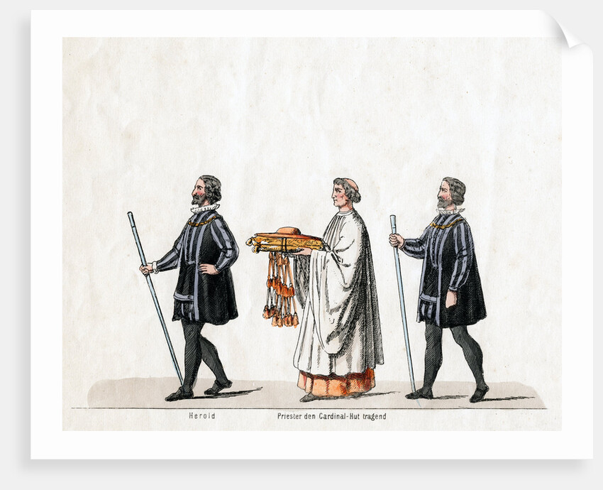 Heralds and priest, costume design for Shakespeare's play, Henry VIII by Anonymous