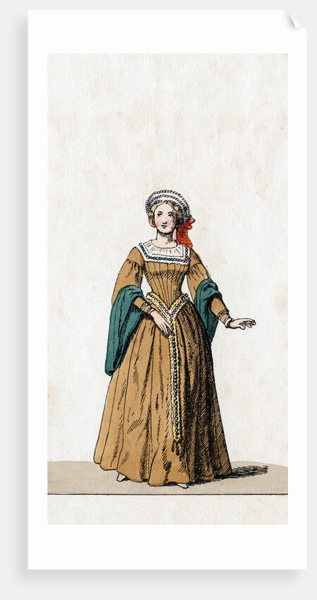 Lady-in-waiting, costume design for Shakespeare's play, Henry VIII by Anonymous