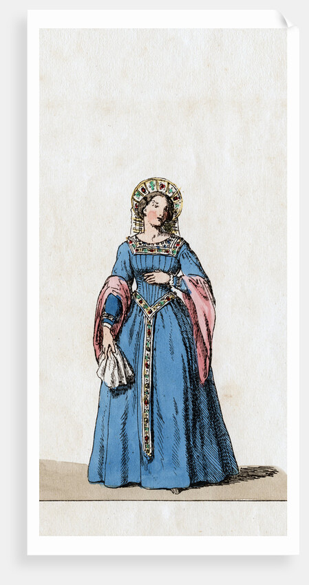 Lady-in-waiting, costume design for Shakespeare's play, Henry VIII by Anonymous