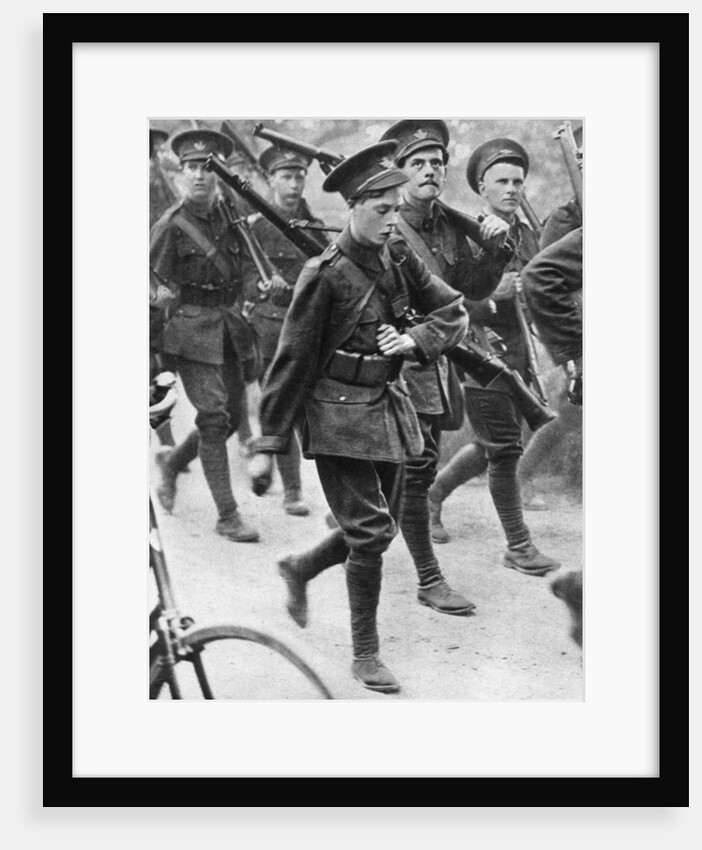 The Prince of Wales marching with the Oxford University Officers Training Corps by Anonymous