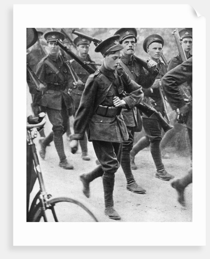 The Prince of Wales marching with the Oxford University Officers Training Corps by Anonymous