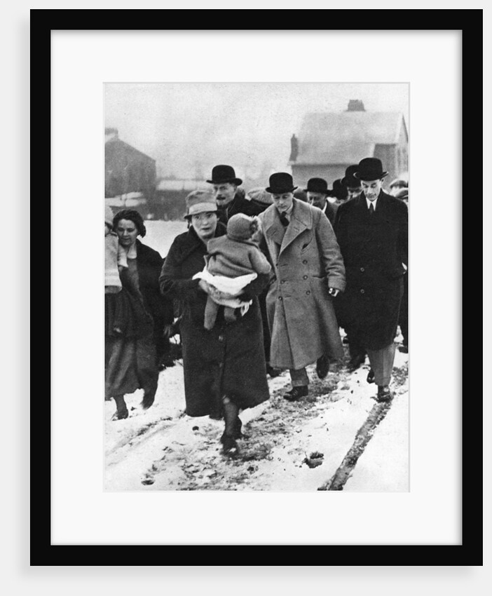 The future Edward VIII walking in the snow in Winlaton, County Durham by Anonymous