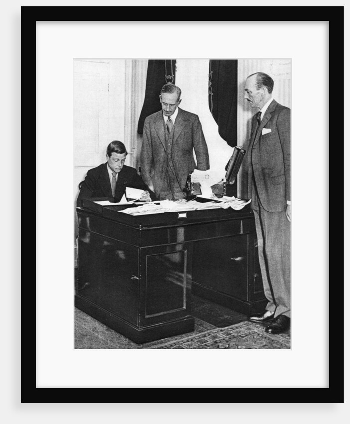 King Edward VIII at work with his staff in St James's Palace, London by Anonymous