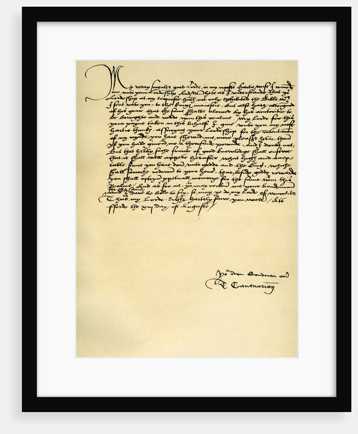 Letter from Thomas Cranmer to Thomas Cromwell, Ford by Thomas Cranmer