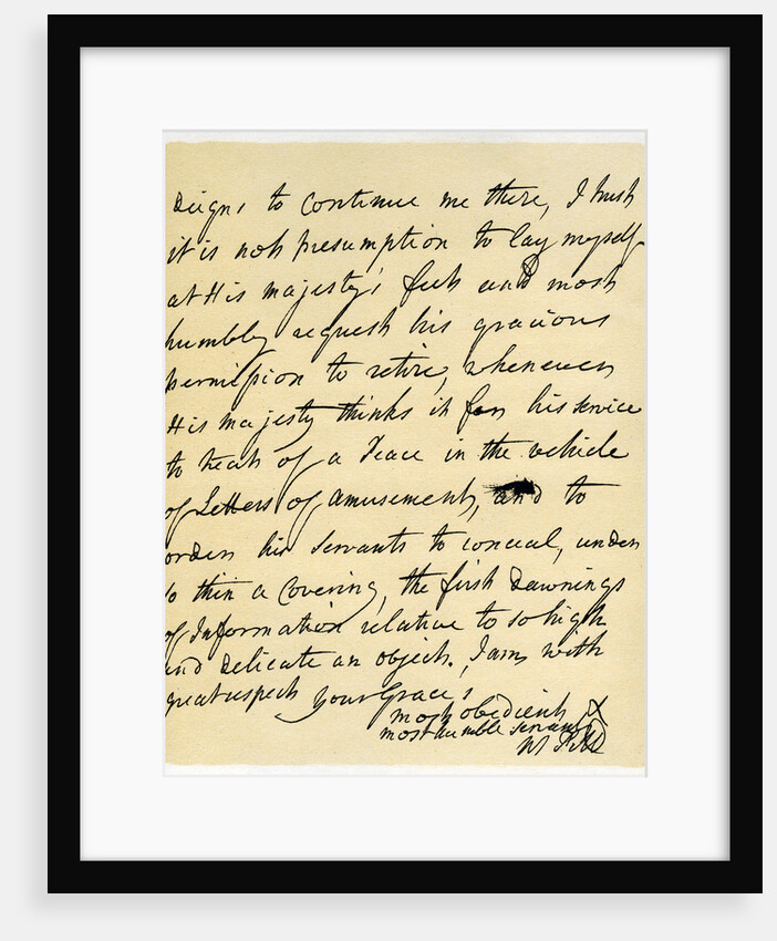 Letter from William Pitt to the Duke of Newcastle, Hayes by William Pitt
