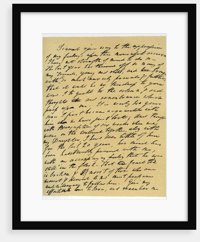 Letter from William Wordsworth on the death of Samuel Taylor Coleridge by William Wordsworth