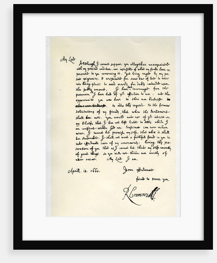 Letter from Richard Cromwell, Lord Protector, to General George Monck by Richard Cromwell