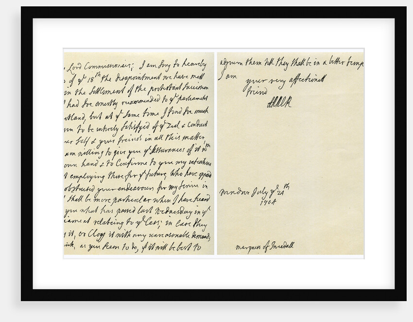 Letter from Queen Anne to John Hay, Marquess of Tweeddale by Queen Anne