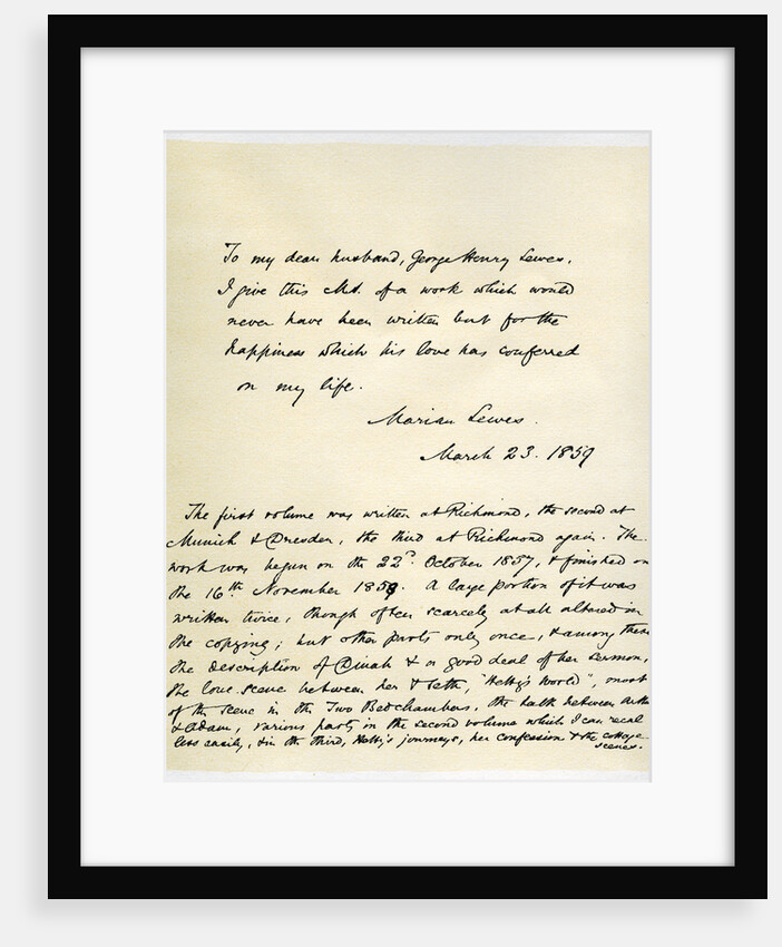 Original manuscript of Adam Bede by George Eliot