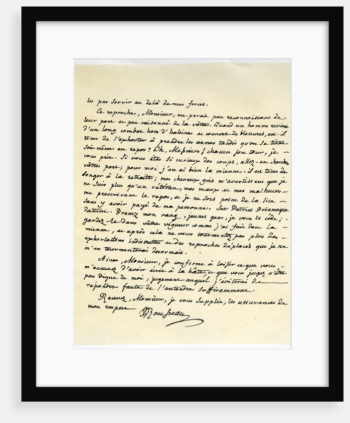 Letter from Jean Jaques Rousseau by Jean-Jacques Rousseau