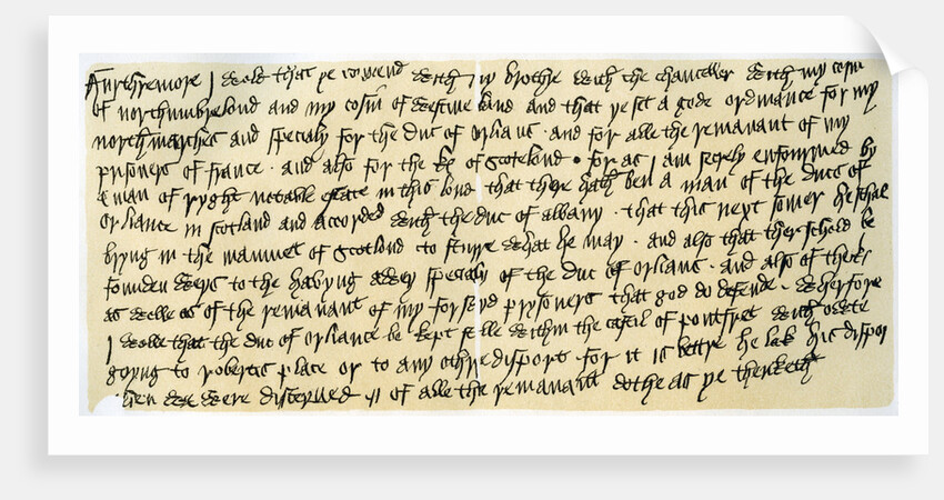 Portion of a letter from Henry V by Henry V