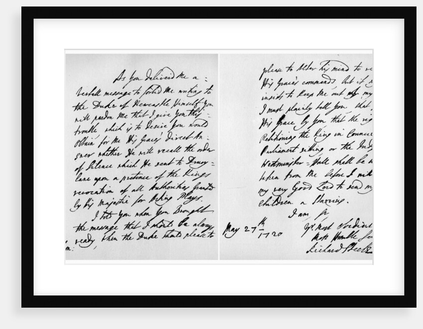 Letter from Sir Richard Steele to Henry Pelham by Richard Steele