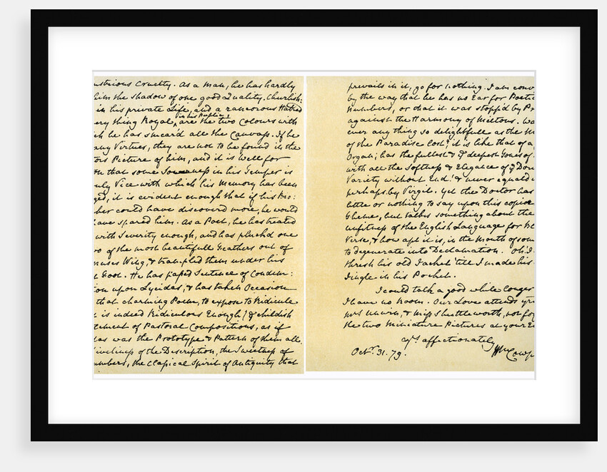 Letter from William Cowper to William Unwin by William Cowper
