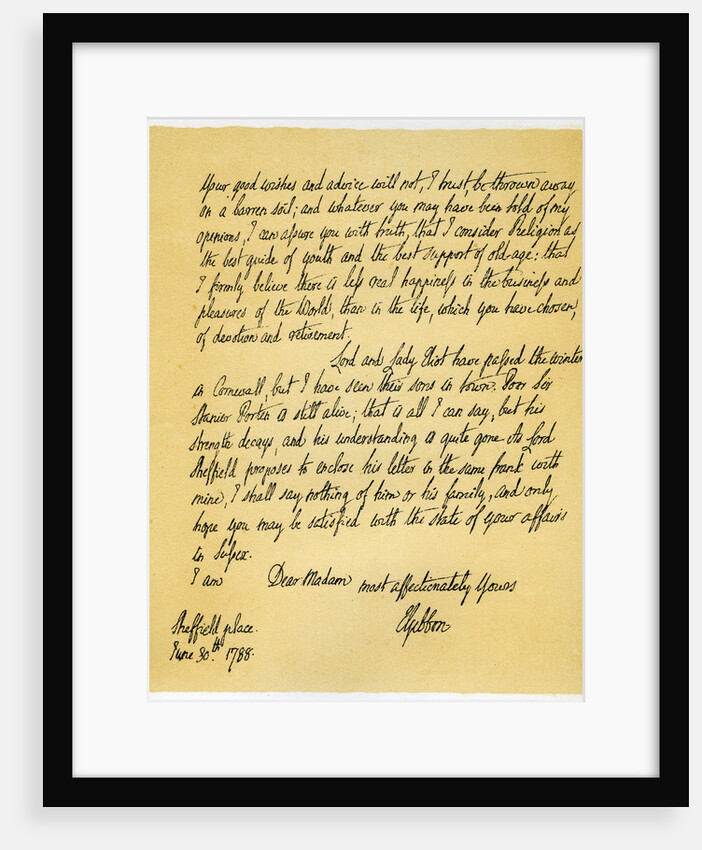 Letter from Edward Gibson to his aunt, Hester Gibson by Edward Gibson