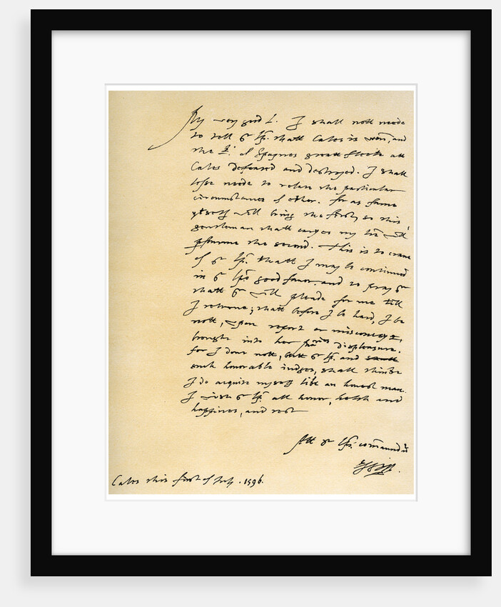 Letter from Robert Devereux, Earl of Essex, to William Cecil, 1st July 1596 by Robert Devereux