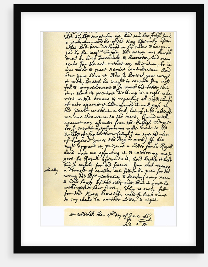Letter from John Maitland to Sir Robert Moray, 2nd November 1669 by John Maitland