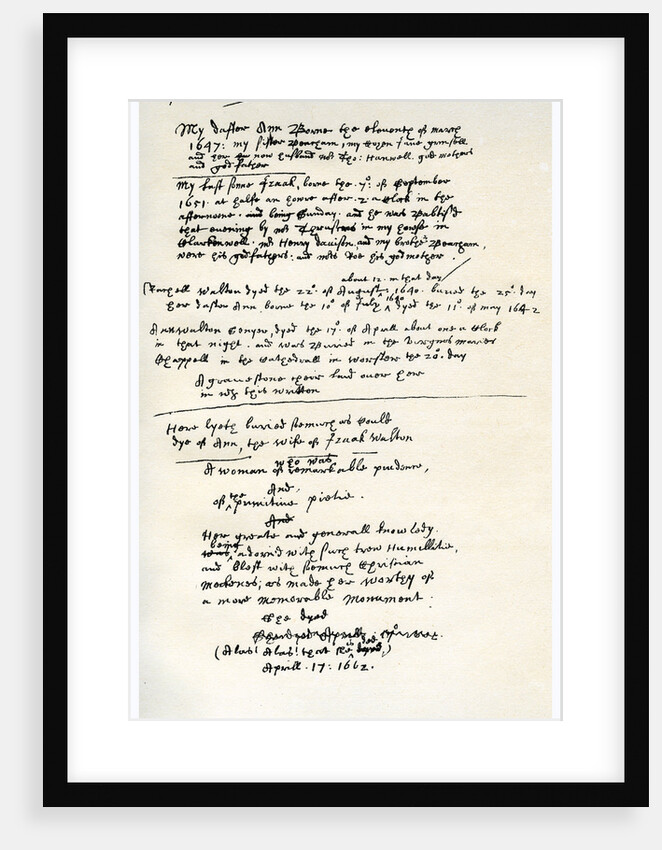 Notes made by Izaak Walton by Izaak Walton