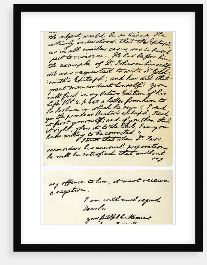 Letter from James Boswell to Edmond Malone by James Boswell