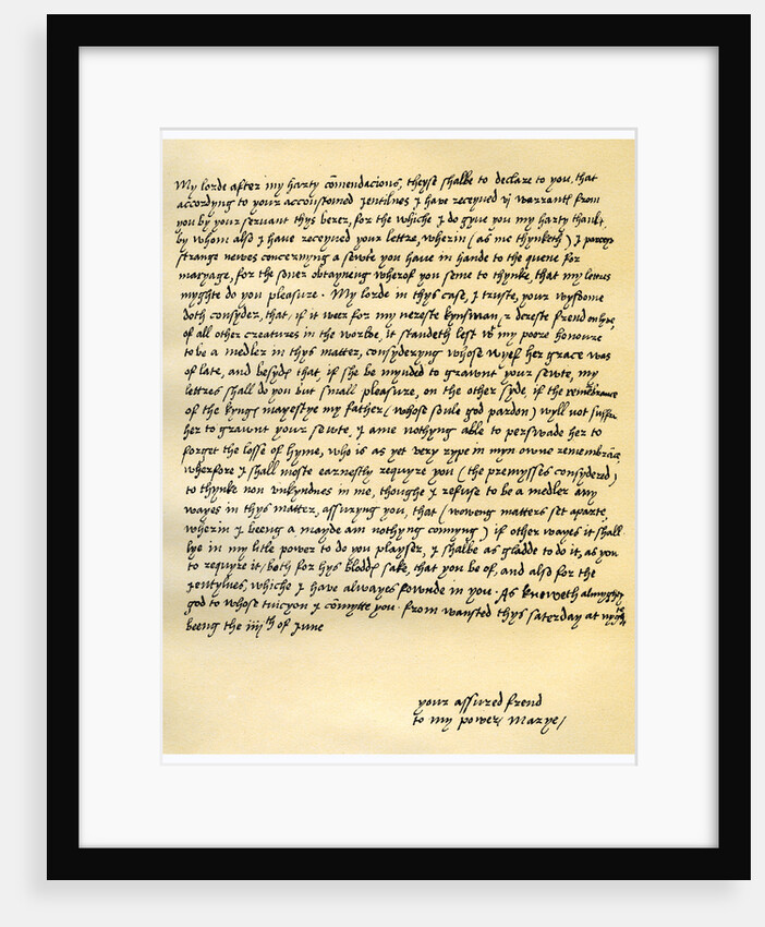 Letter from Queen Mary I to Lord Seymour of Sudeley, 4th June 1547 by Mary I
