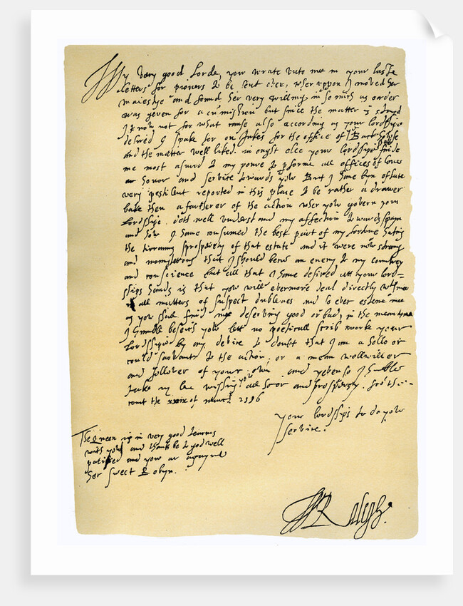 Letter from Sir Walter Raleigh to Robert Dudley, Earl of Leicester by Sir Walter Raleigh