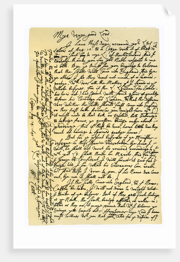 Letter from William Laud, Archbishop of Canterbury to Edward Conway by William Laud
