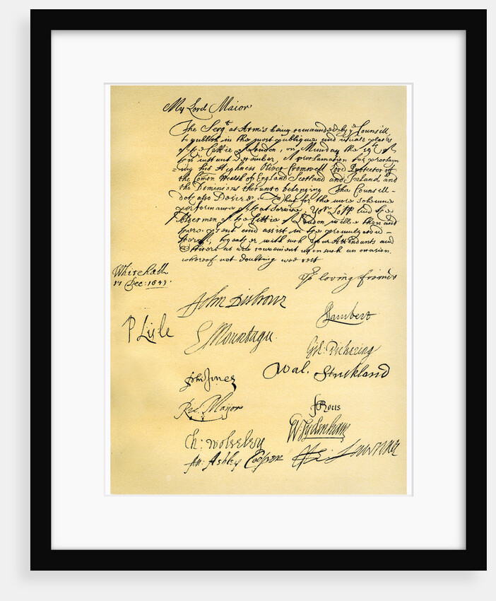 Letter to the Lord Mayor of London by Edward Montagu