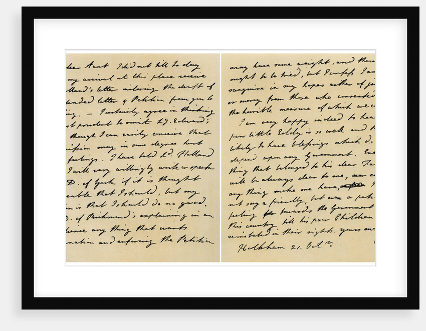 Letter from Charles James Fox to his Aunt Emily by Charles James Fox