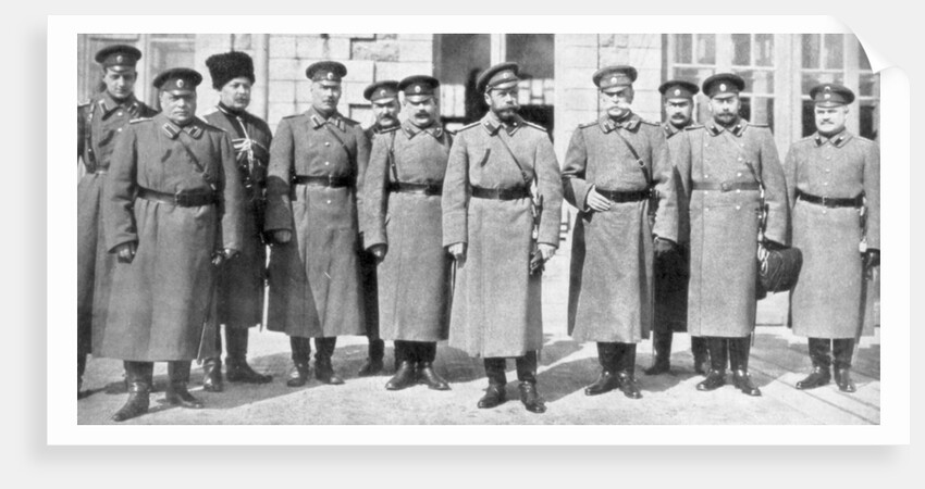 Tsar Nicholas II of Russia and his generals and staff by Anonymous