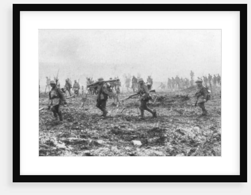 Canadian troops in no man's land, Vimy, France, First World War by Anonymous